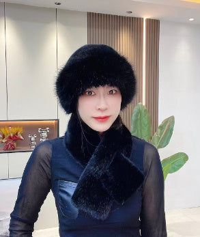 Suit Winter Scarf Mongolian Cap Plush Hat Women's Thickened - CJ - mode24h