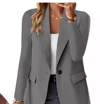 Polyester Autumn Long Sleeve Solid Color Cardigan Small Suit Jacket For Women - CJ - mode24h