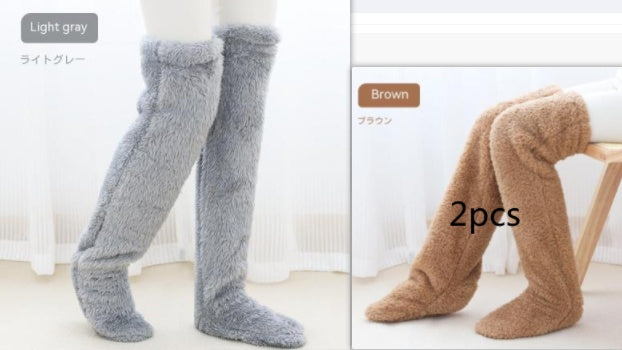 Over-Knee Fuzzy Warm Winter Socks- CJ - mode24h