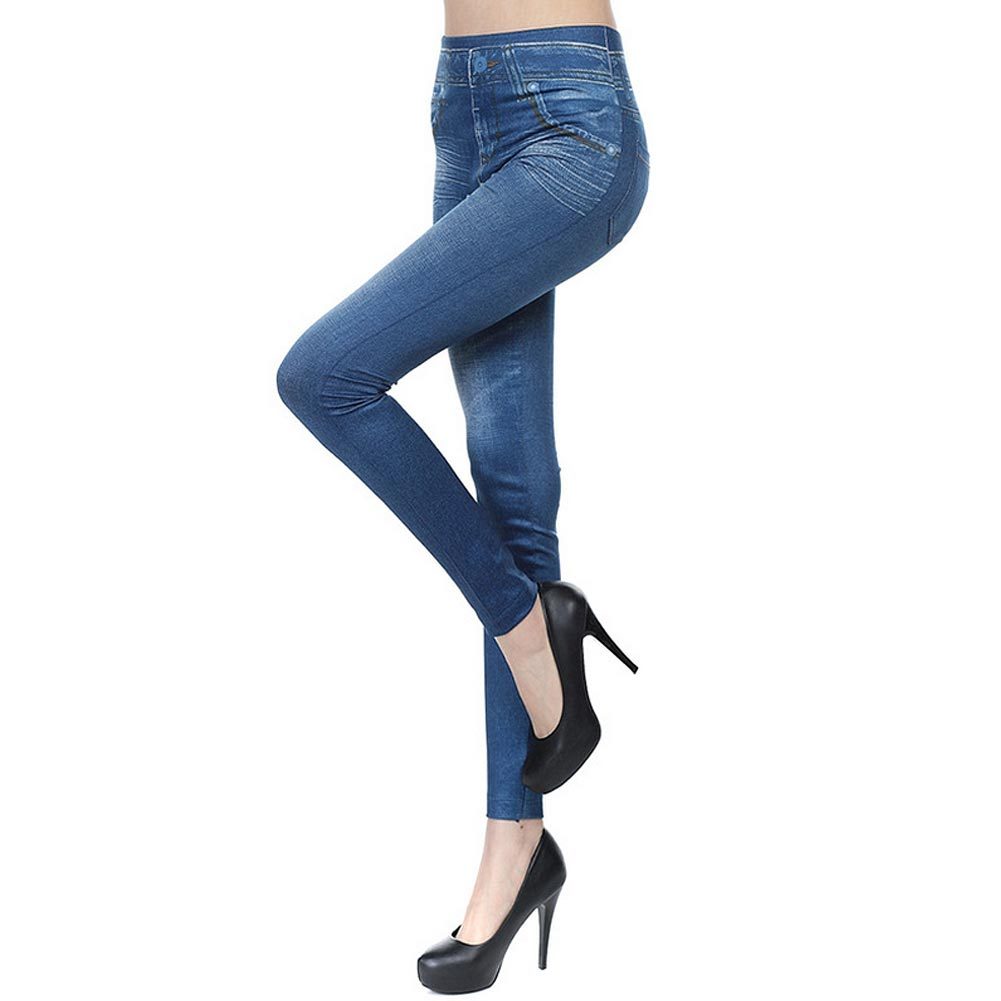 High Waisted Jeggings - Denim Leggings - CJ - mode24h
