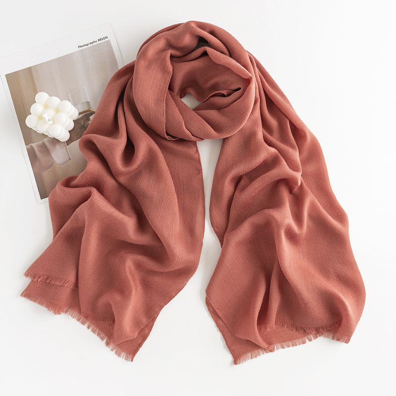 Herringbone Cashmere-Feel Scarf – Monochrome, Tassel, Warm & Stylish - CJ - mode24h
