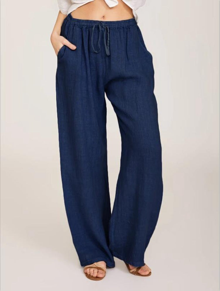 Women's Casual Cotton And Linen Loose Yoga Pants -CJ - mode24h