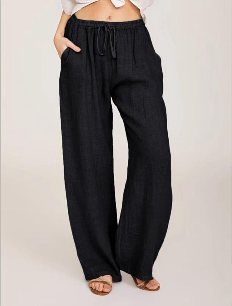 Women's Casual Cotton And Linen Loose Yoga Pants -CJ - mode24h