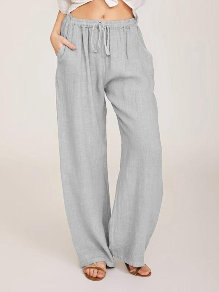 Women's Casual Cotton And Linen Loose Yoga Pants -CJ - mode24h