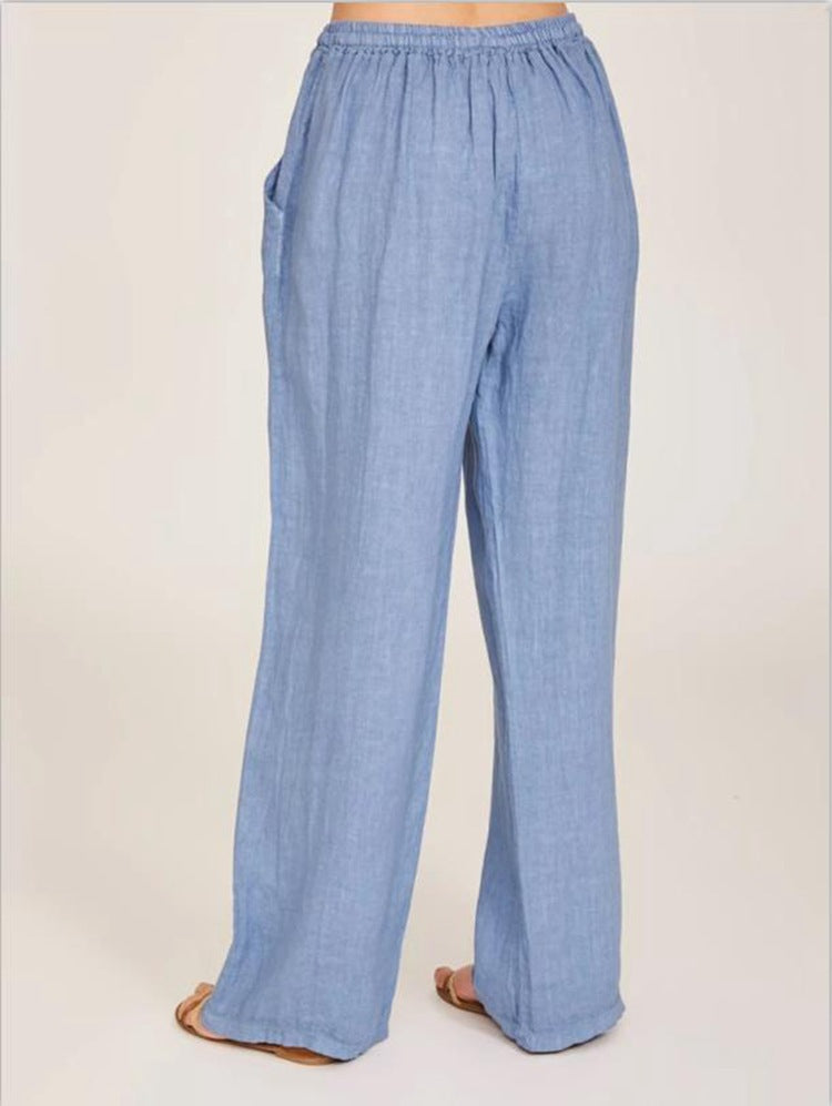 Women's Casual Cotton And Linen Loose Yoga Pants -CJ - mode24h
