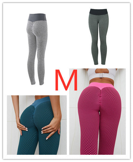 Plaid Leggings Fitness Yoga Pants Women's Seamless High Waist Breathable Gym Leggings - CJ - mode24h