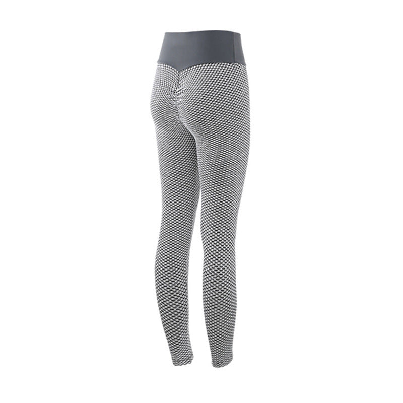 Plaid Leggings Fitness Yoga Pants Women's Seamless High Waist Breathable Gym Leggings - CJ - mode24h