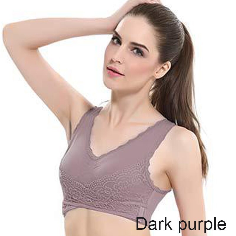 Front Cross Side Buckle Lace Side Non-Wire Sports Fitness Bra - CJ - mode24h