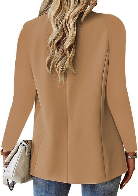 Polyester Autumn Long Sleeve Solid Color Cardigan Small Suit Jacket For Women - CJ - mode24h