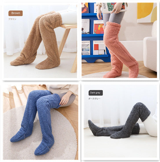 Over-Knee Fuzzy Warm Winter Socks- CJ - mode24h