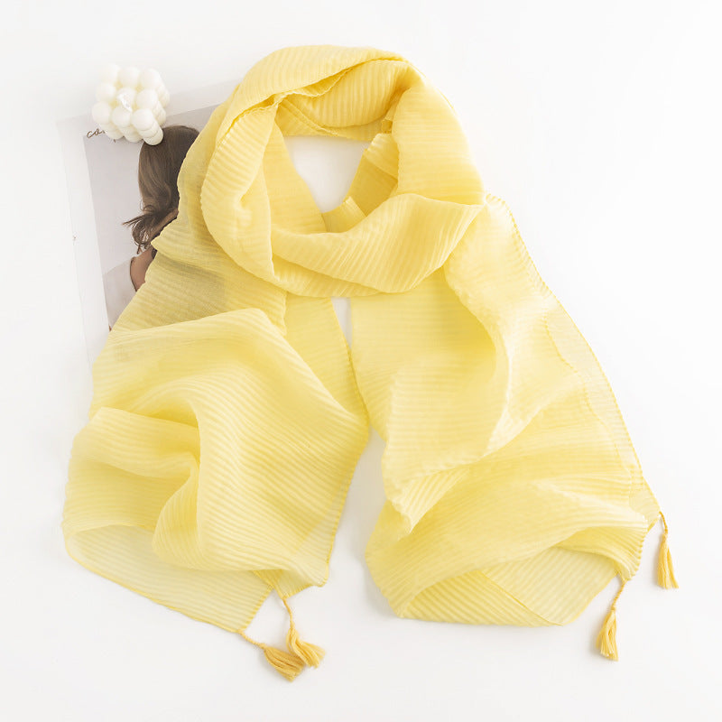 Herringbone Cashmere-Feel Scarf – Monochrome, Tassel, Warm & Stylish - CJ - mode24h