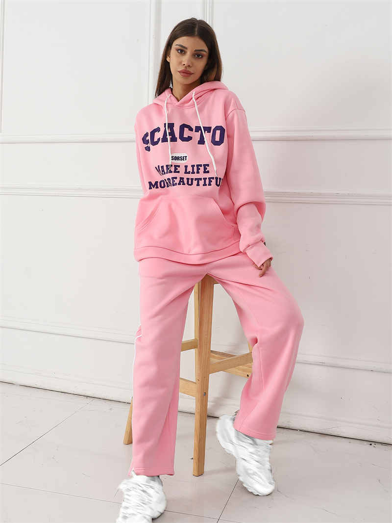 Women's Fashion Casual Printed Top Pants Set - CJ - mode24h