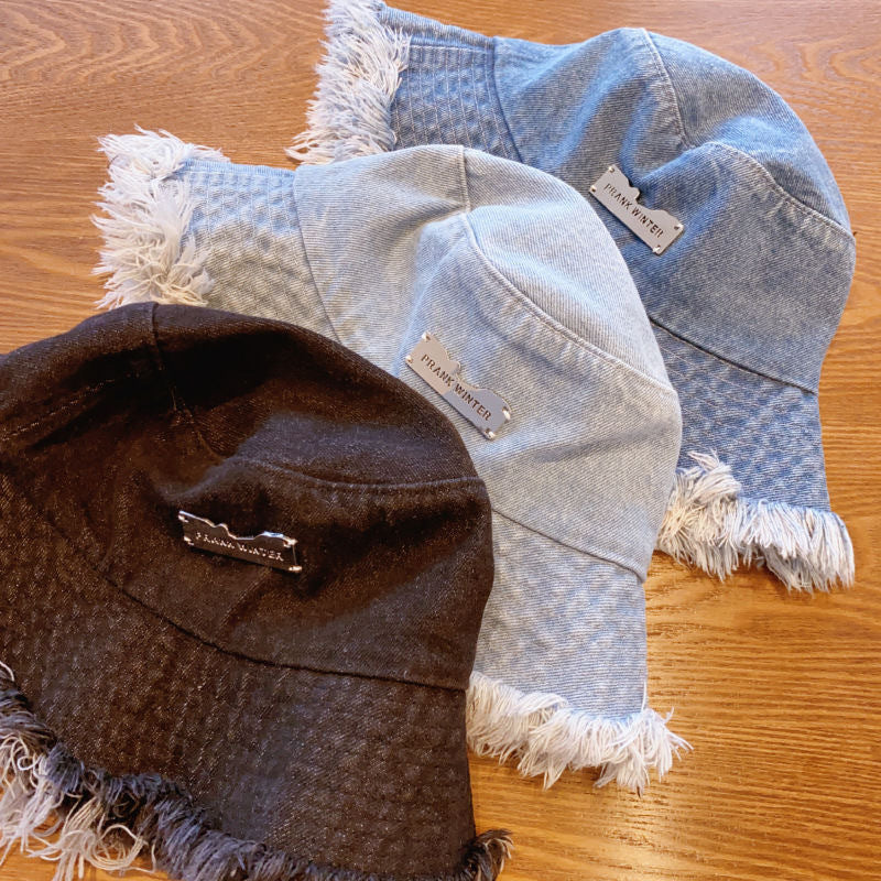 Women's Vintage Washed Denim Bucket Hat - CJ - mode24h