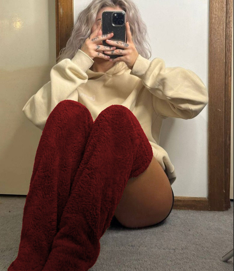 Over-Knee Fuzzy Warm Winter Socks- CJ - mode24h