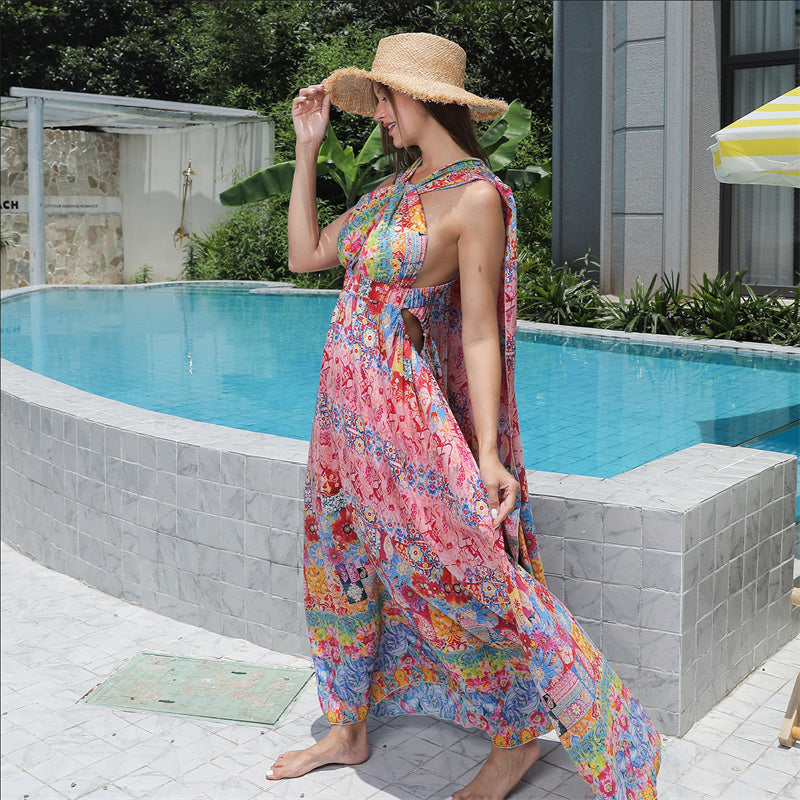Women's Floral Style Large Hem Dress-CJ - mode24h