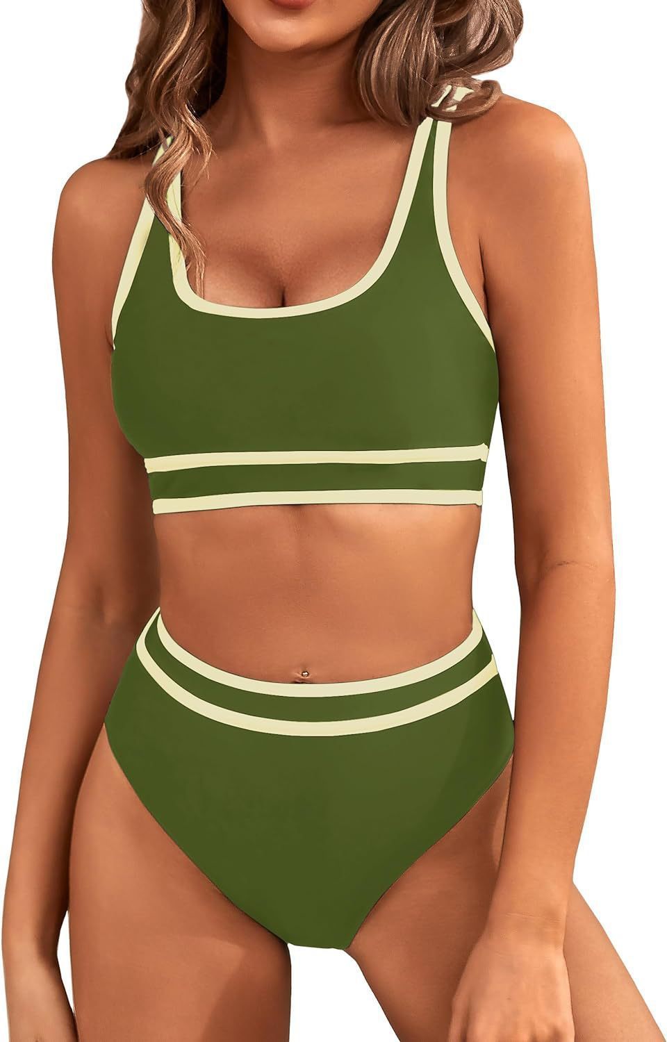 Bikini Tight-fitting Solid Color Swimsuit For Women -CJ - mode24h