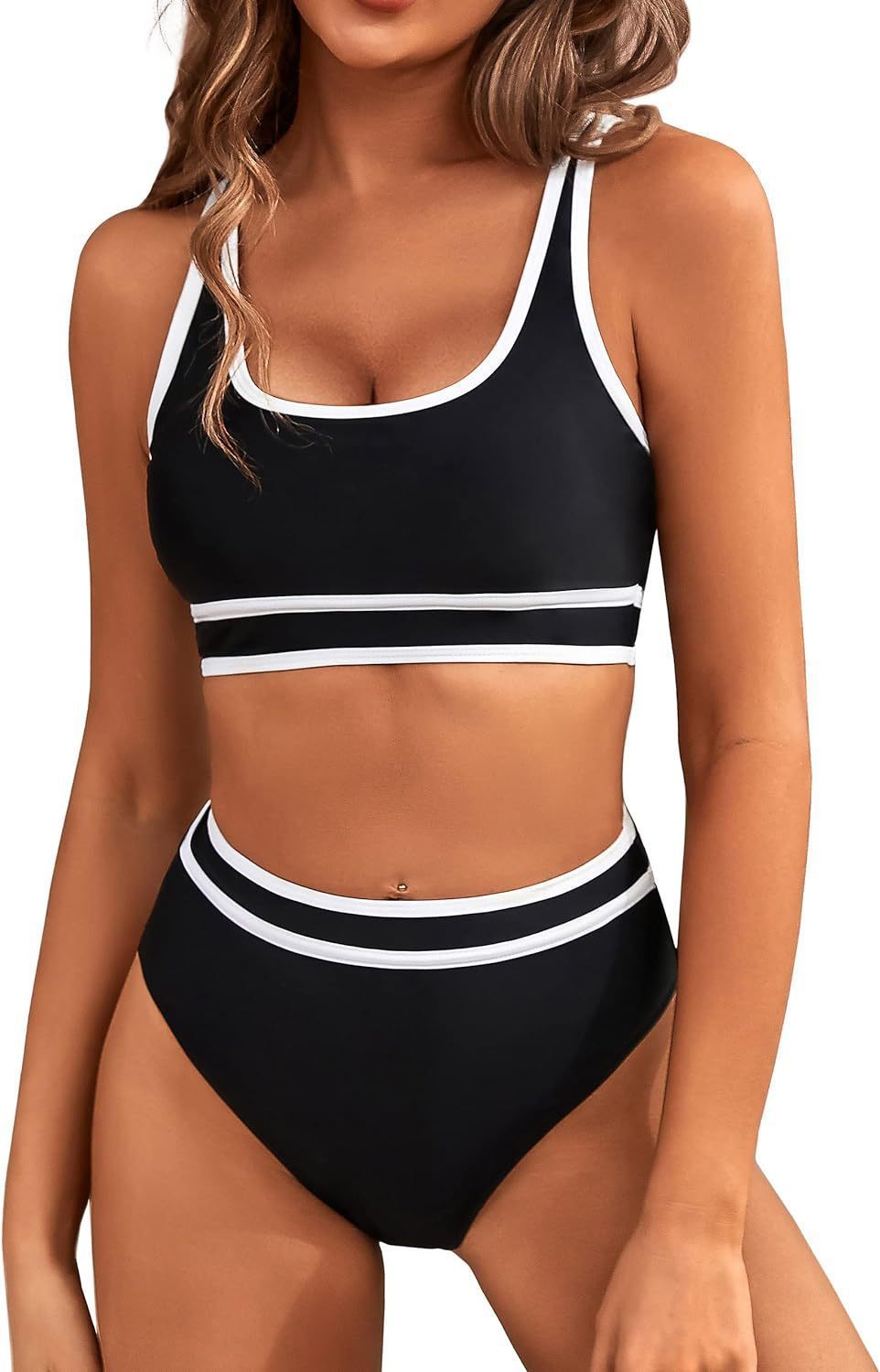 Bikini Tight-fitting Solid Color Swimsuit For Women -CJ - mode24h