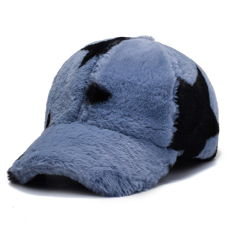 Fashion Leopard Fleece Baseball All-matching Peaked Cap - CJ - mode24h