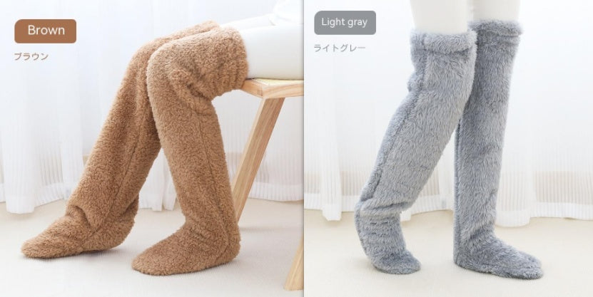 Over-Knee Fuzzy Warm Winter Socks- CJ - mode24h