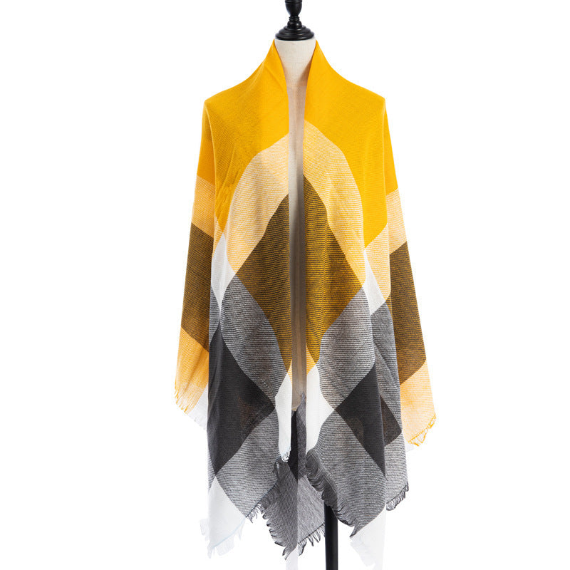 Women's Cashmere-like Plus-sized Double-sided Qicaigei Scarf Shawl - CJ - mode24h