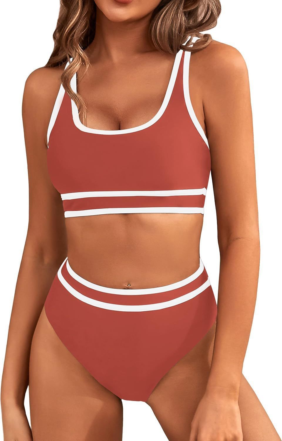 Bikini Tight-fitting Solid Color Swimsuit For Women -CJ - mode24h