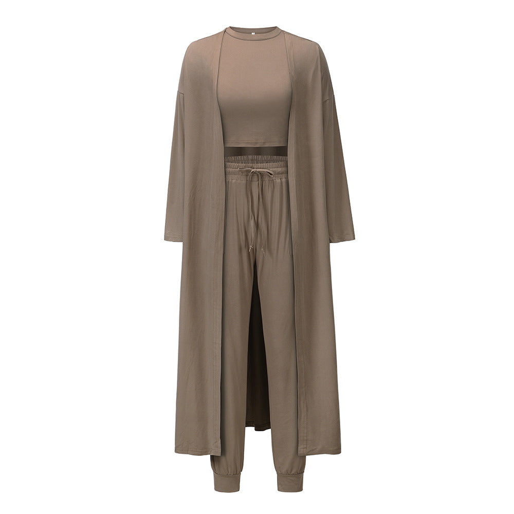 Women's Knitted Slim-fit Temperament Vest And Trousers Sports Suit- CJ - mode24h