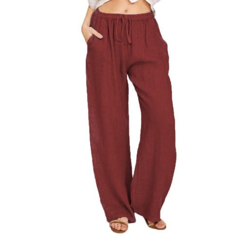 Women's Casual Cotton And Linen Loose Yoga Pants -CJ - mode24h