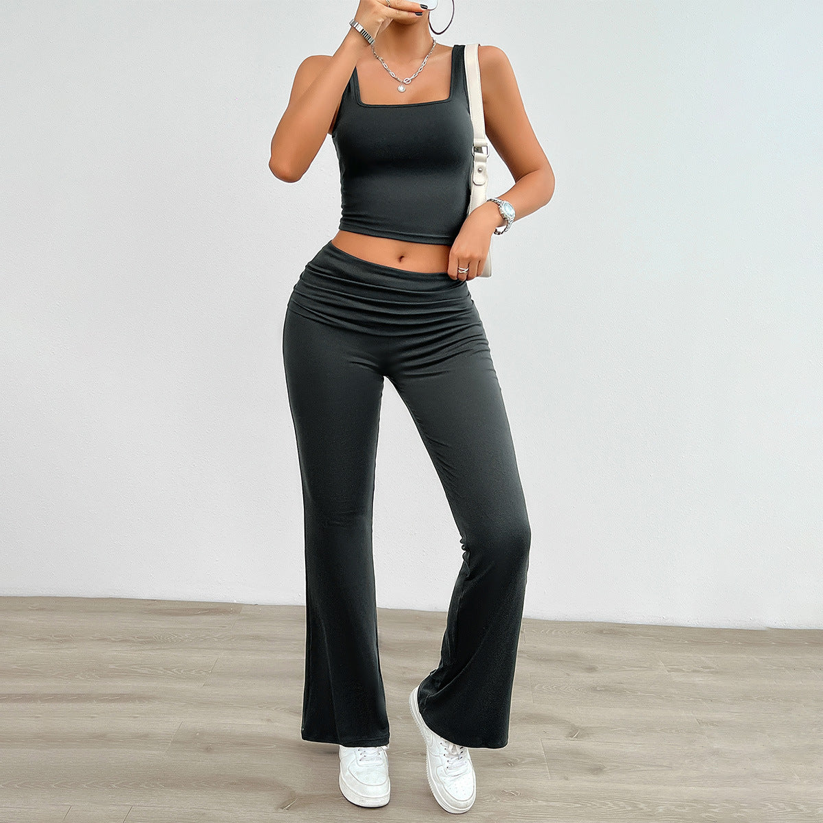 Women's Fashion Casual Solid Color Vest Body-hugging Suit -CJ - mode24h