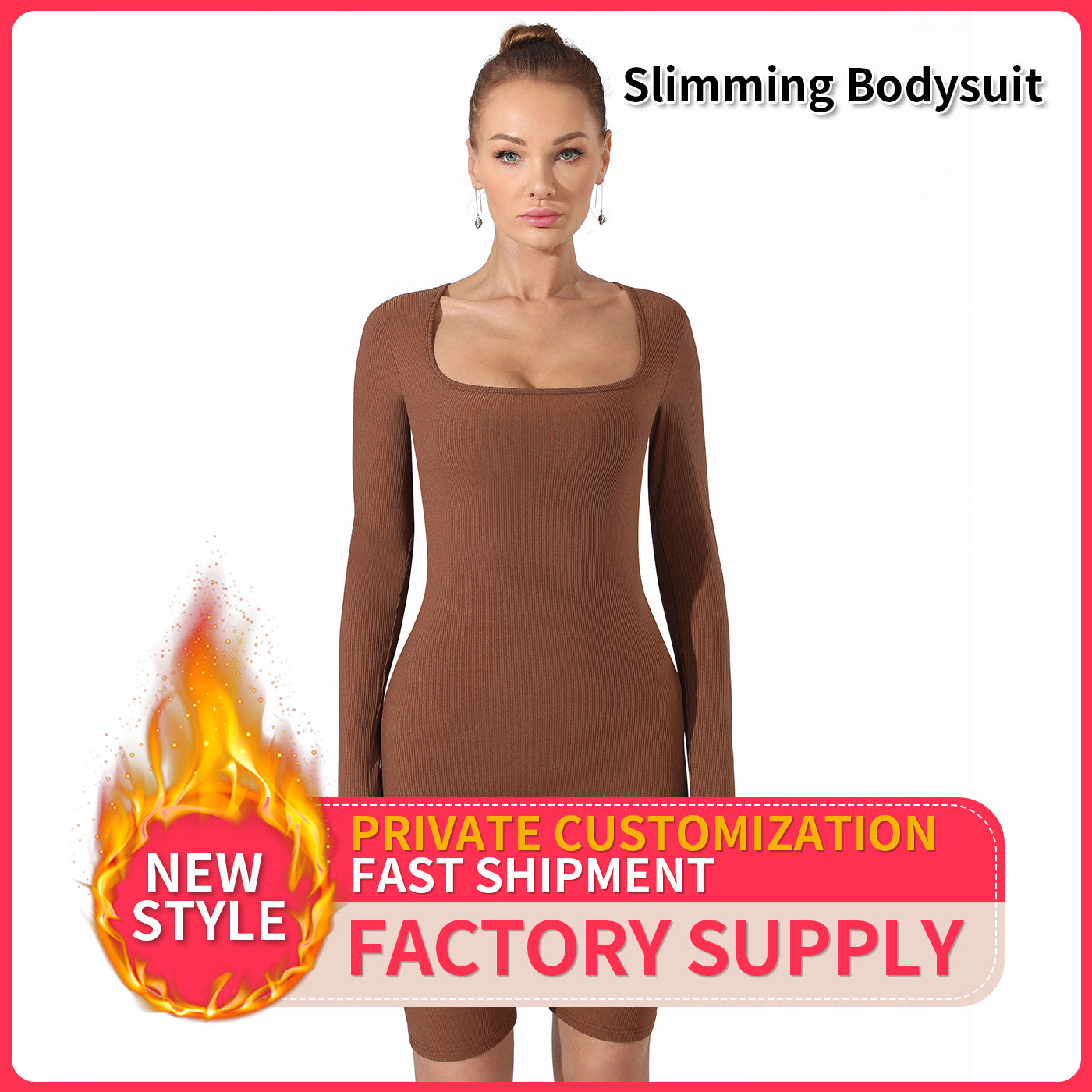 Women's Fashion Simple Solid Color Bodysuit - CJ - mode24h