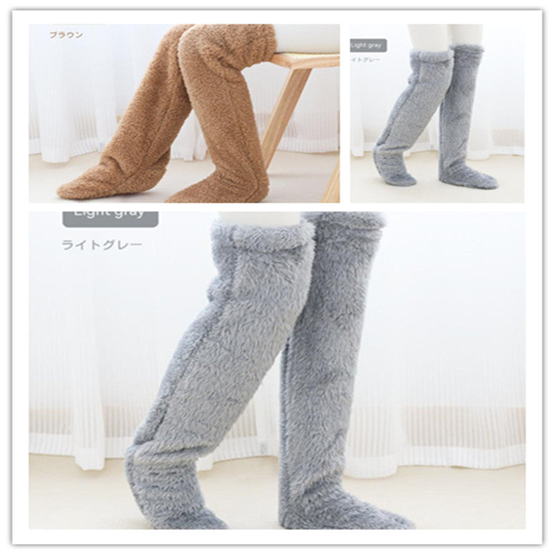 Over-Knee Fuzzy Warm Winter Socks- CJ - mode24h