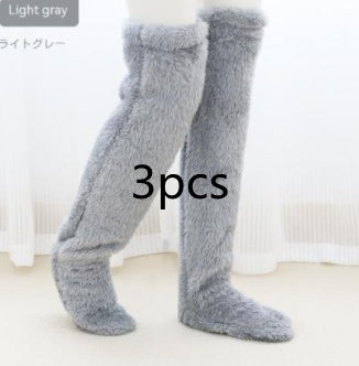 Over-Knee Fuzzy Warm Winter Socks- CJ - mode24h