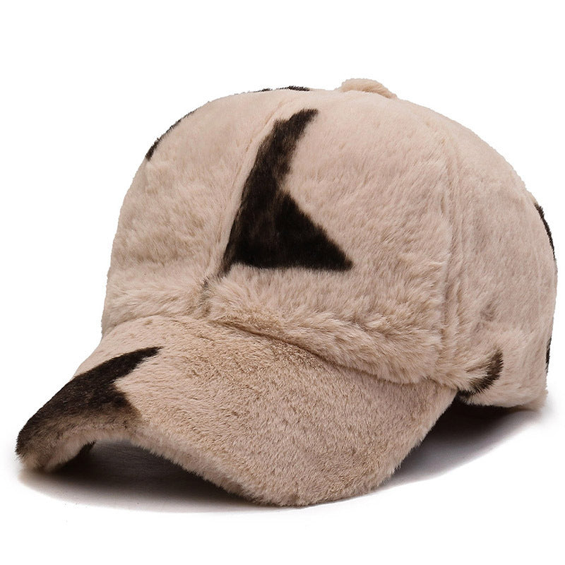 Fashion Leopard Fleece Baseball All-matching Peaked Cap - CJ - mode24h