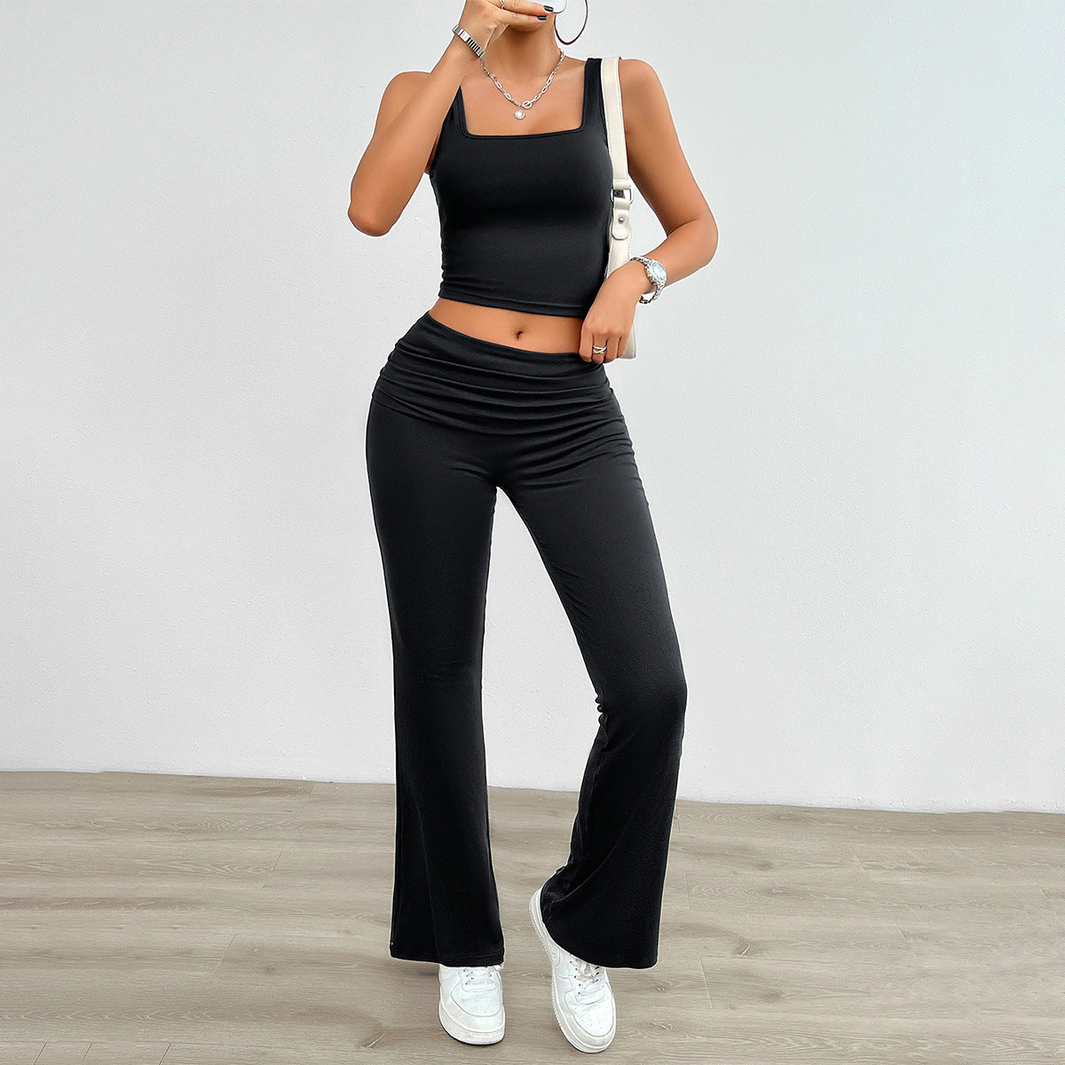 Women's Fashion Casual Solid Color Vest Body-hugging Suit -CJ - mode24h