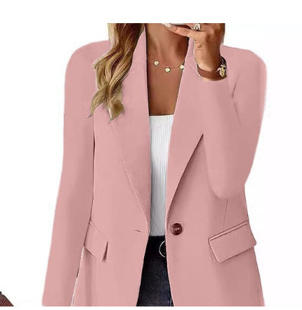 Polyester Autumn Long Sleeve Solid Color Cardigan Small Suit Jacket For Women - CJ - mode24h