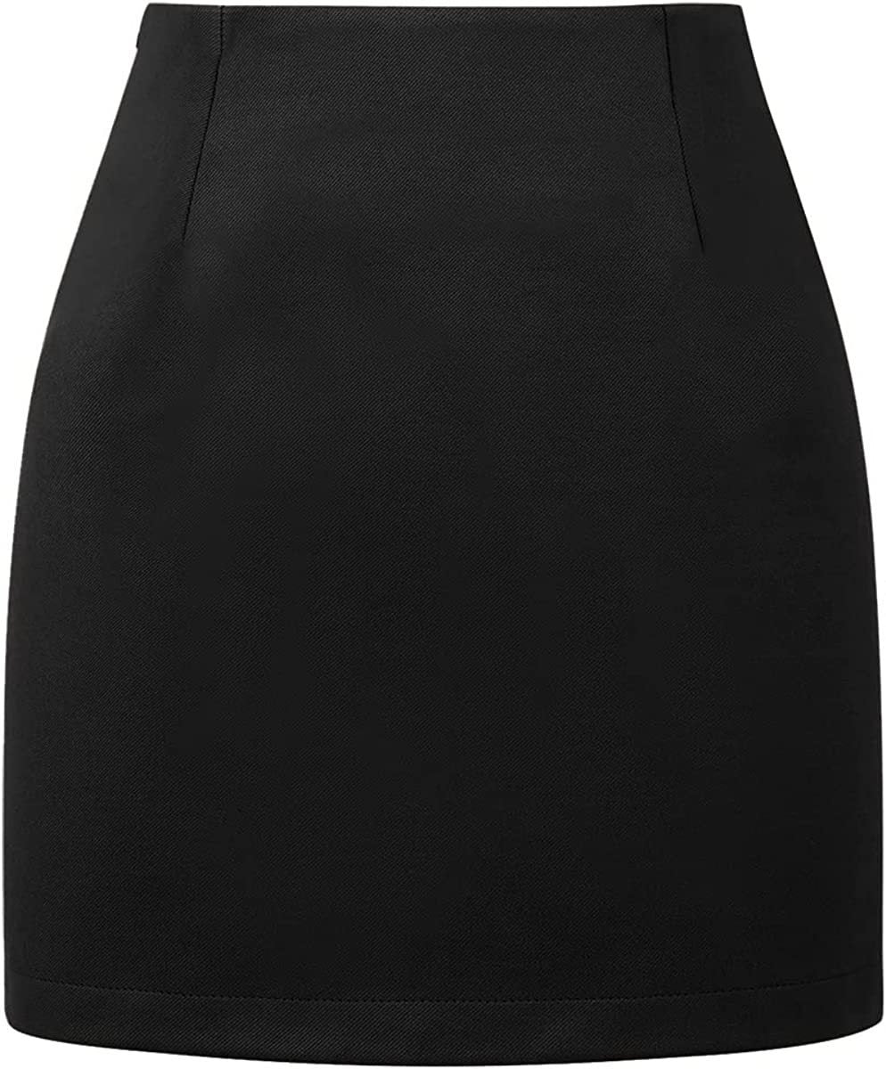 Women's High Waist Plaid Tight Pencil Wool Mini Skirt- CJ - mode24h