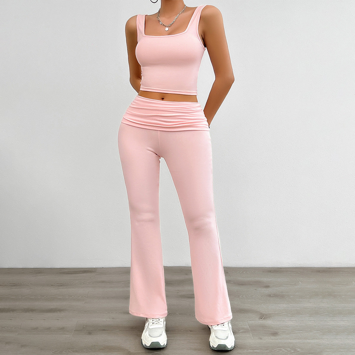 Women's Fashion Casual Solid Color Vest Body-hugging Suit -CJ - mode24h