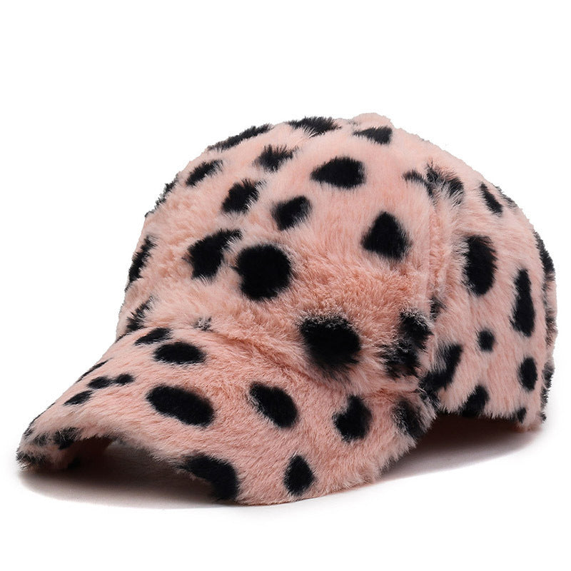 Fashion Leopard Fleece Baseball All-matching Peaked Cap - CJ - mode24h