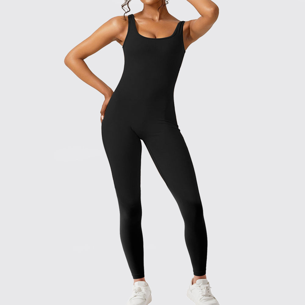 Women Sleeveless Flare Jumpsuits Fitness Yoga Long Pants - CJ - mode24h