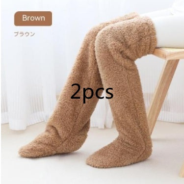 Over-Knee Fuzzy Warm Winter Socks- CJ - mode24h