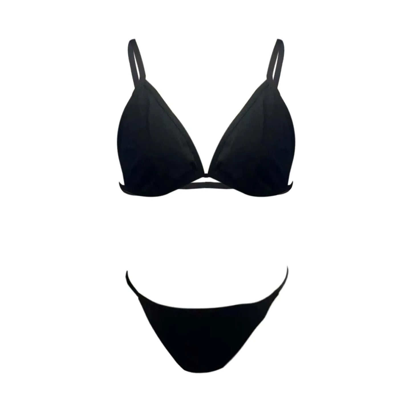 Women'S Triangle Bikini Set Sexy Deep V Beach Swimwear Spaghetti Strap Underwear Bikini G-String Sunbathing Two Piece Swimsuit- DS - mode24h