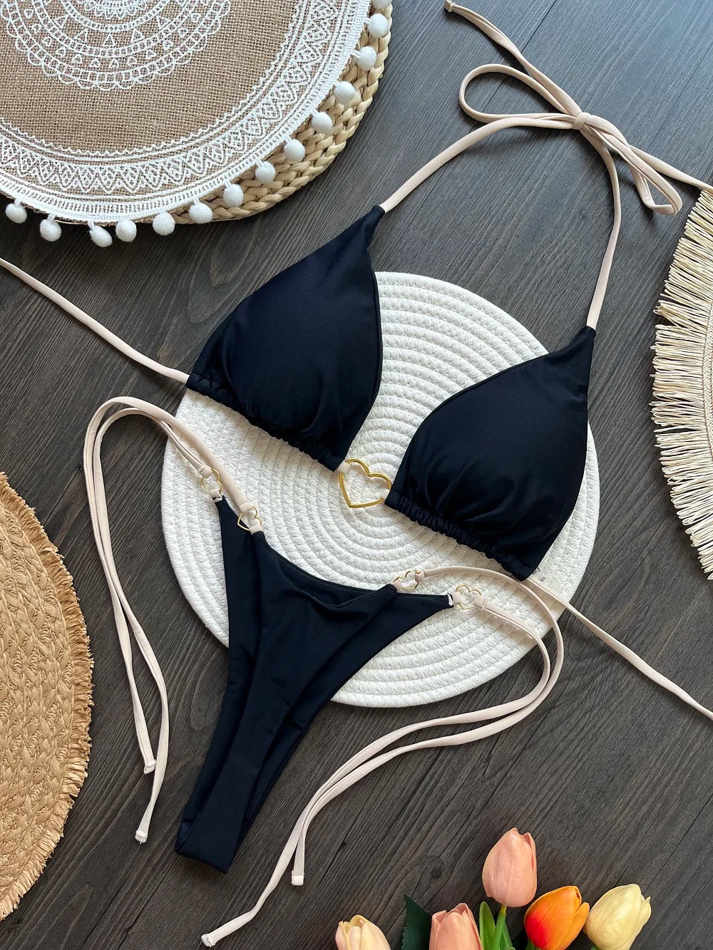 Women's Halter Triangle Bikini Set - DS - mode24h