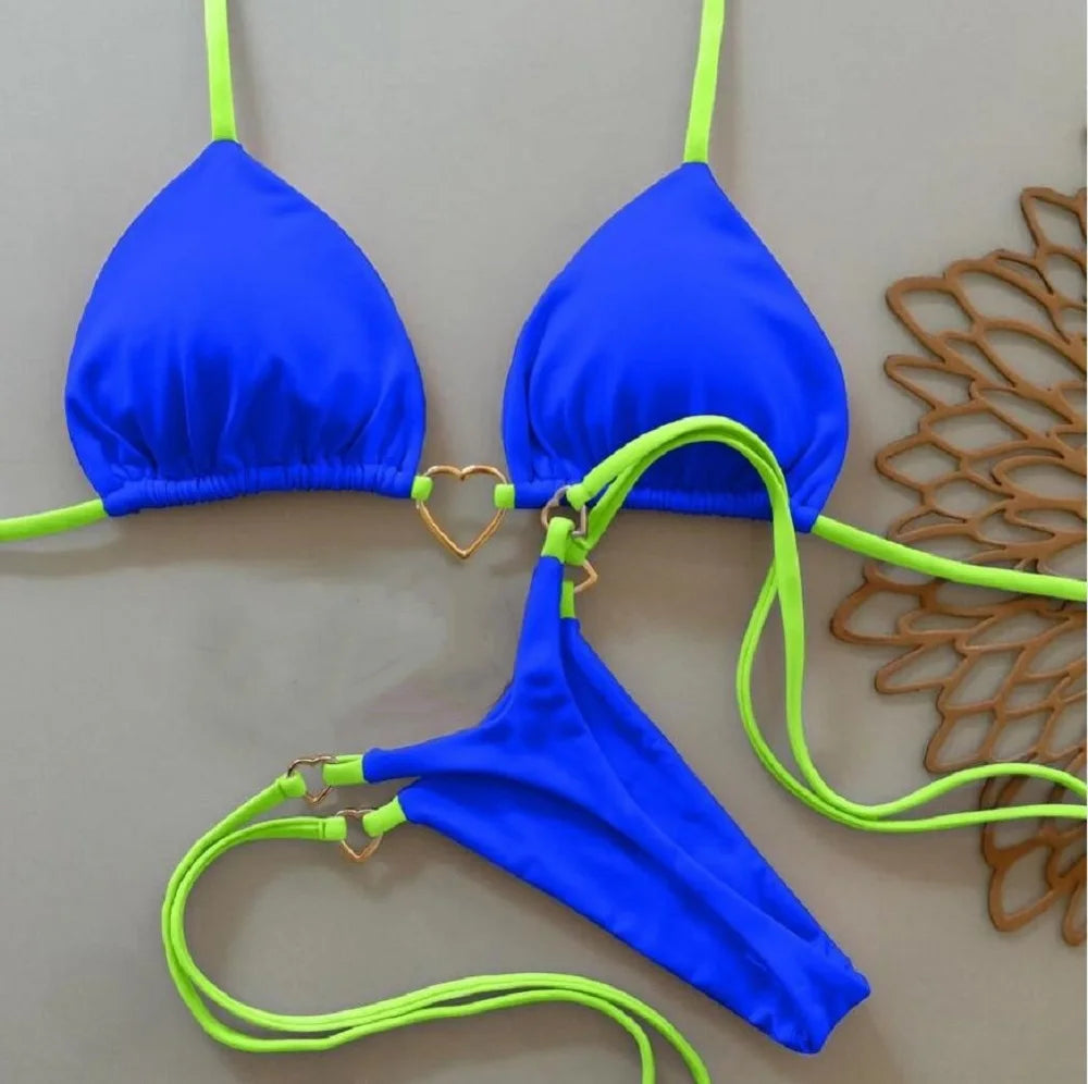 Women's Halter Triangle Bikini Set - DS - mode24h