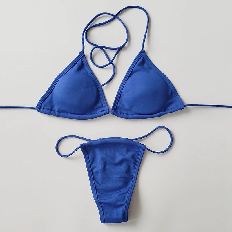 Brazilian G-String Bikini Set – Sexy Micro Halter Swimwear for Women -DS