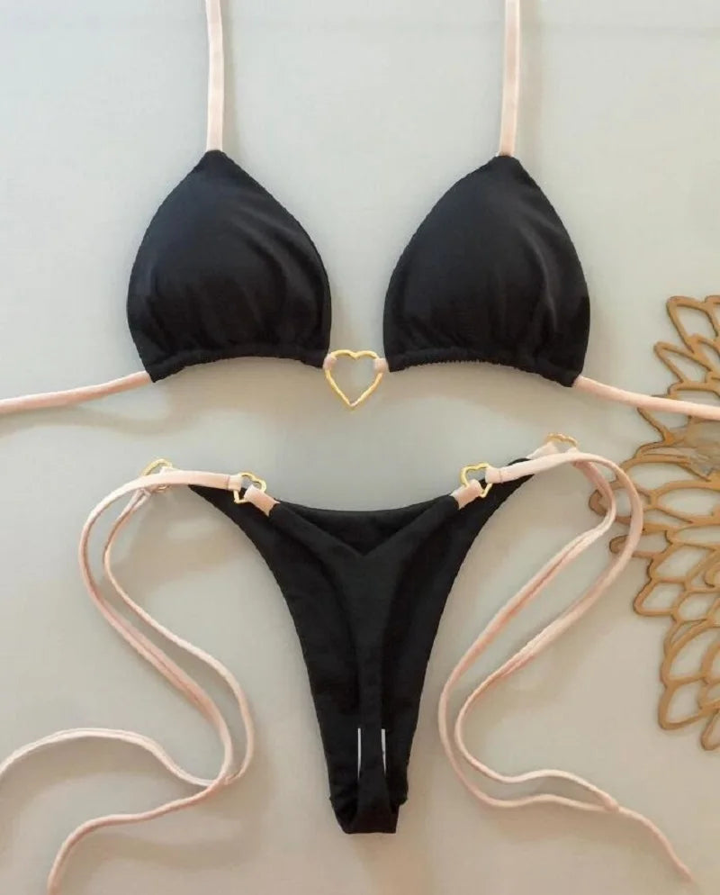 Women's Halter Triangle Bikini Set - DS - mode24h