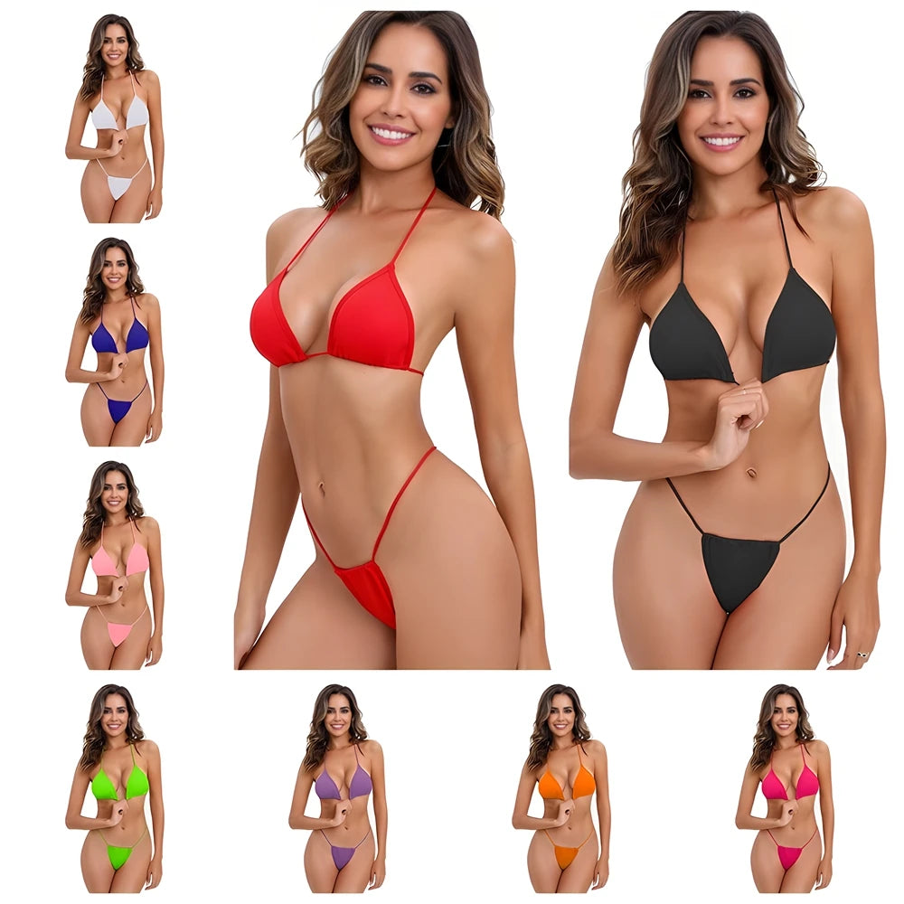 Brazilian G-String Bikini Set – Sexy Micro Halter Swimwear for Women -DS