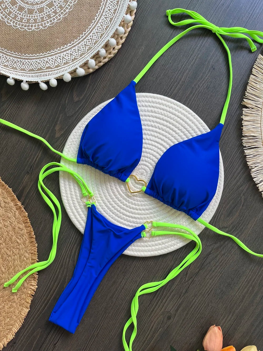 Women's Halter Triangle Bikini Set - DS - mode24h