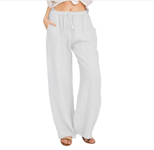 Women's Casual Cotton And Linen Loose Yoga Pants -CJ - mode24h