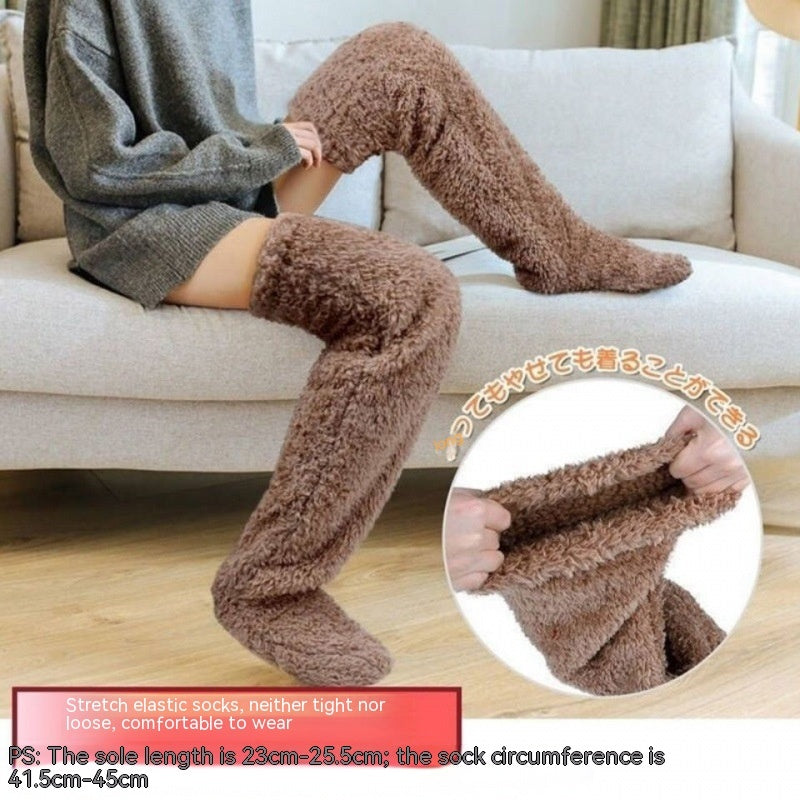 Over-Knee Fuzzy Warm Winter Socks- CJ - mode24h