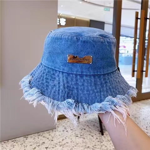 Women's Vintage Washed Denim Bucket Hat - CJ - mode24h