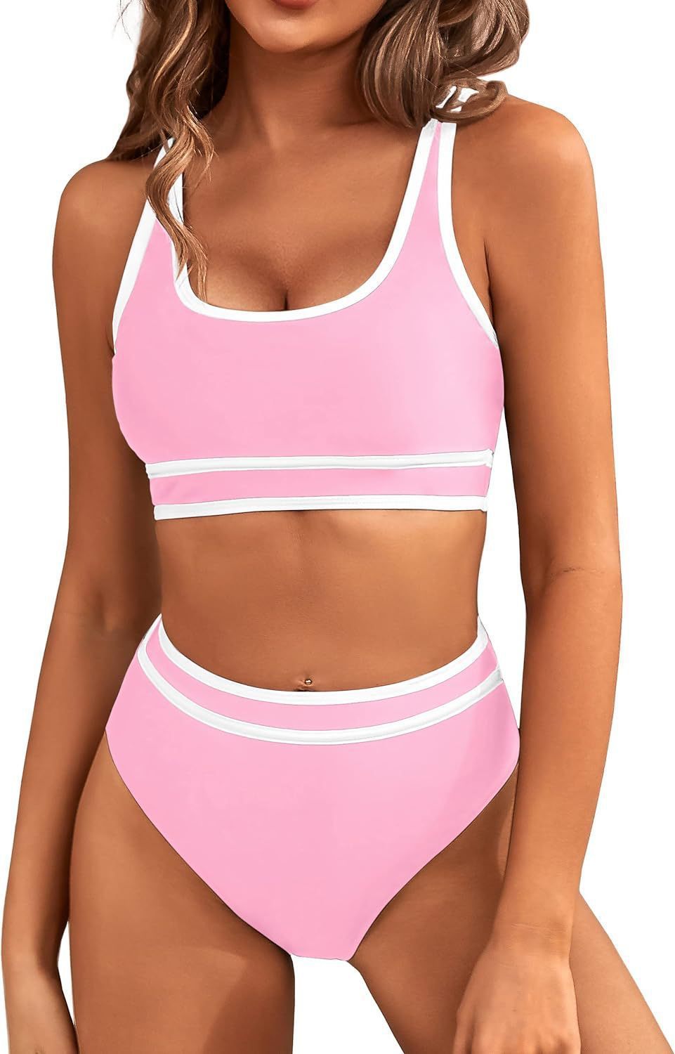 Bikini Tight-fitting Solid Color Swimsuit For Women -CJ - mode24h